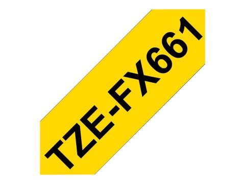 Brother | FX661 | Flexible tape | Thermal | Black on yellow | Roll (3.6 cm x 8 m)