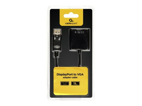 Cablexpert 15 pin HD D-Sub (HD-15) | żeński | 20 pin DisplayPort | męski | czarny | 0,15 m