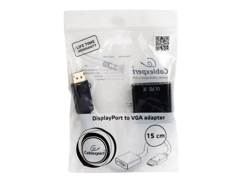 Cablexpert 15 pin HD D-Sub (HD-15) | żeński | 20 pin DisplayPort | męski | czarny | 0,15 m