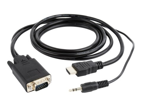 Cablexpert Video adapter cable | 15 pin HD D-Sub (HD-15) | Mini-phone stereo 3.5 mm | Male | 19 pin HDMI Type A | Male | Black |