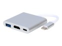 Stacja dokująca | USB-C 3.1 / Thunderbolt 3 | Srebrny
