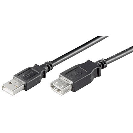 Goobay | Przedłużacz USB | Żeńskie | 4-pinowe USB typu A | Męskie | Czarne | 4-pinowe USB typu A | 3 m