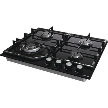 Gorenje | GTW641KB | Hob | Gas on glass | Number of burners/cooking zones 4 | Rotary knobs | Black