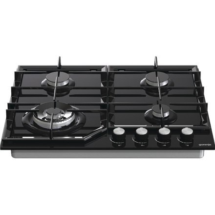 Gorenje | GTW641KB | Hob | Gas on glass | Number of burners/cooking zones 4 | Rotary knobs | Black