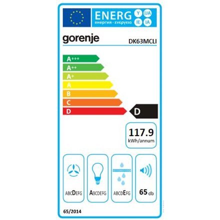 Gorenje | Hood | DK63MCLI | Energy efficiency class D | Wall mounted | Width 60 cm | 621 m³/h | Mechanical control | Ivory | LED