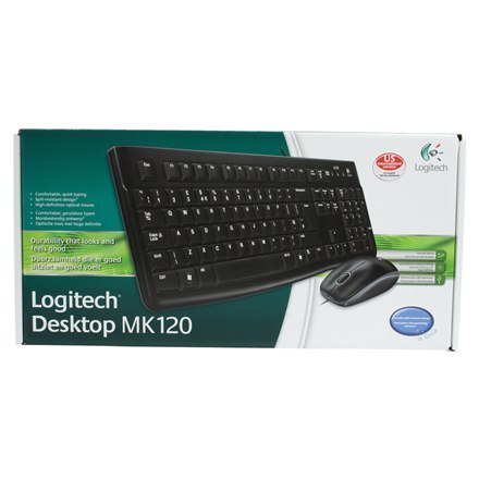 Logitech | LGT-MK120-US | Keyboard and Mouse Set | Wired | Mouse included | US | Black | USB Port | International EER