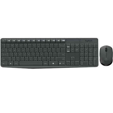 Logitech | MK235 | Zestaw klawiatura i mysz | Bezprzewodowy | Mysz w zestawie | Baterie w zestawie | USA | Czarny | 475 g
