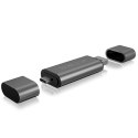 Icy box IB-CR200-C Czytnik kart SD/MicroSD (TF) USB 2.0 z interfejsem Type-C i -A do micro USB (OTG), antracytowy Raidsonic | Ze