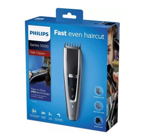 Philips | HC5630/15 | Hair clipper series 5000 | Cordless or corded | Number of length steps 28 | Step precise 1 mm | Black/Grey