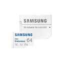 Samsung | PRO Endurance | MB-MJ64KA/EU | 64 GB | Karta pamięci microSD | Pamięć flash klasy U1, V10, Class 10 | Adapter SD