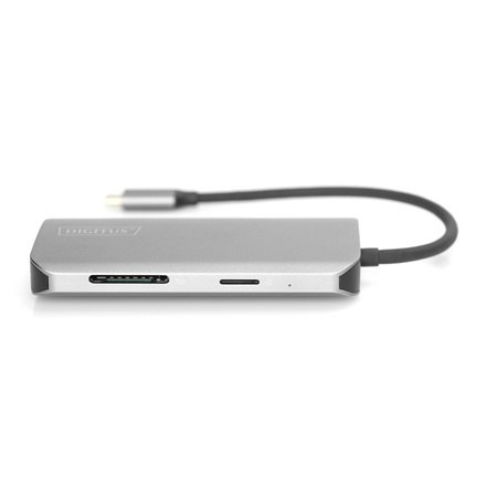 Stacja Dokująca USB-C Digitus | Uniwersalna, 8 Portów | Dla Laptopów | Gniazda Ethernet LAN (RJ-45) 1 | Porty VGA (D-Sub) | Port