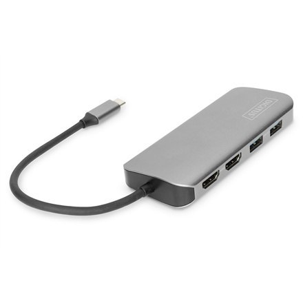Stacja Dokująca USB-C Digitus | Uniwersalna, 8 Portów | Dla Laptopów | Gniazda Ethernet LAN (RJ-45) 1 | Porty VGA (D-Sub) | Port