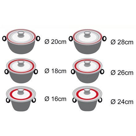 Stoneline | 13705 | Lid set of 2 | Lid | Diameter 16/18/20 and 24/26/28 cm | Transparent