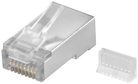 Goobay 68079 RJ45 plug, CAT 5e STP shielded, transparent Goobay