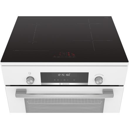 Bosch | Kuchenka | HLS79W321U Serie 6 | Typ płyty indukcyjna | Typ piekarnika elektryczny | Biały | Szerokość 60 cm | Grillowani