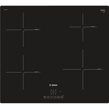 Bosch | PIE601BB5E | Serie 4 Induction hob | Induction | Number of burners/cooking zones 4 | Touch | Timer | Black