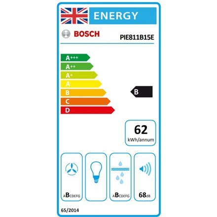 Bosch | PIE811B15E | Induction hob with built-in hood | Number of burners/cooking zones 4 | Touch | Timer | Black | Display