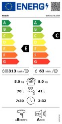 Bosch | WNA134L0SN | Serie 4 Washing Machine With Dryer | Energy efficiency class C | Front loading | Washing capacity 8 kg | 14