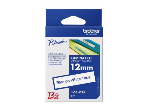 Brother | 233 | Laminated tape | Thermal | Blue on white | Roll (1.2 cm x 8 m)