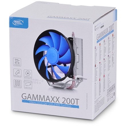 Deepcool | "Gammaxx 200T" universal cooler, 2 heatpipes, 120mm PWM fan, Intel Socket LGA115X / 775, 95 W TDP and AMD Socket FMx