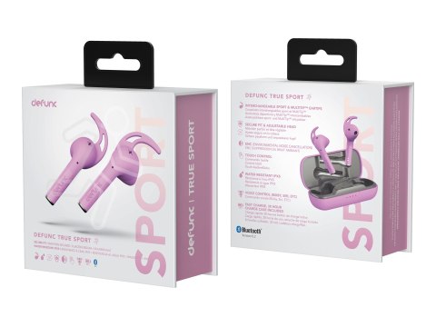 Defunc | Słuchawki douszne | True Sport | Wbudowany mikrofon | Bluetooth | Bezprzewodowy | Różowy