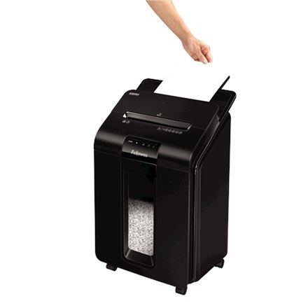 Fellowes AutoMax | 100M | Mini-cut | Shredder | P-4 | T-4 | Credit cards | Staples | Paper clips | Paper | 23 litres | Black