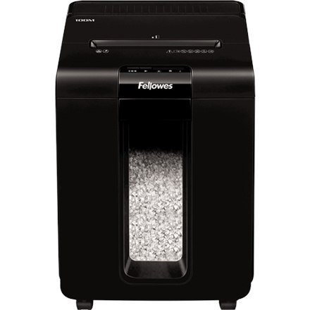 Fellowes AutoMax | 100M | Mini-cut | Shredder | P-4 | T-4 | Credit cards | Staples | Paper clips | Paper | 23 litres | Black