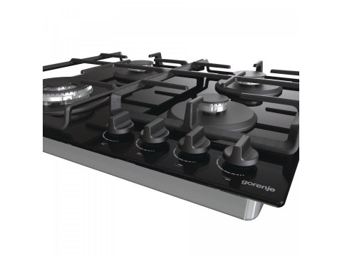 Gorenje | GTW641EB | Hob | Gas on glass | Number of burners/cooking zones 4 | Rotary knobs | Black