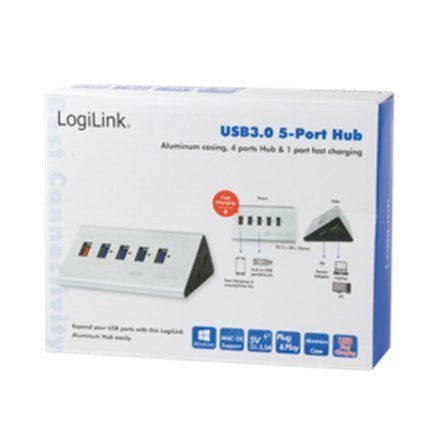 Logilink UA0227 USB 3.0 High Speed Hub 4-Port + 1x Fast Charging Port