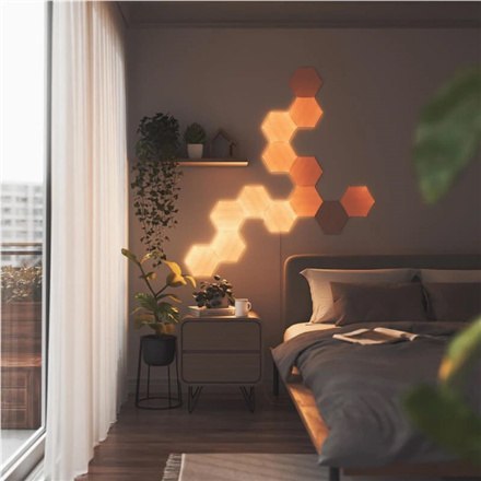 Nanoleaf | Elements Wood Look Hexagons Starter Kit (7 panels) | W | Cool White + Warm White