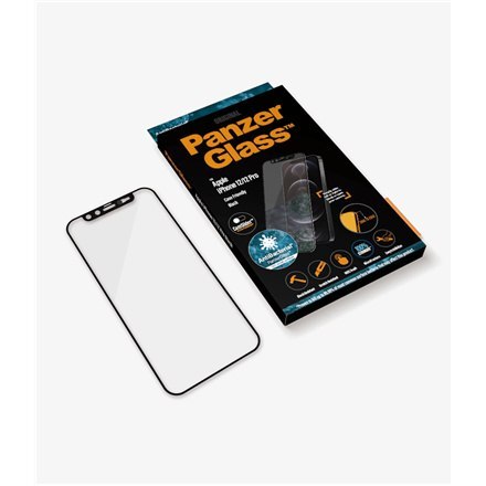 PanzerGlass | Screen protector - glass | Apple iPhone 12, 12 Pro | Tempered glass | Black | Transparent
