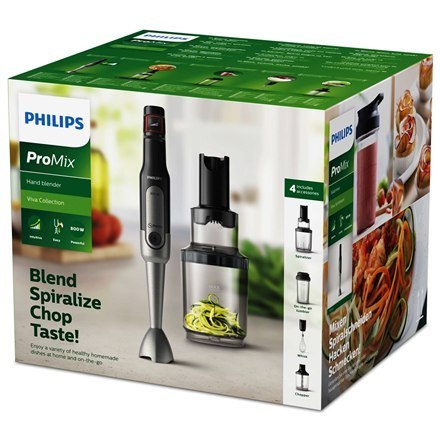 Philips Blender HR2657/90 Blender ręczny, 800 W, liczba prędkości Zmienna, tryb Turbo, rozdrabniacz, czarny