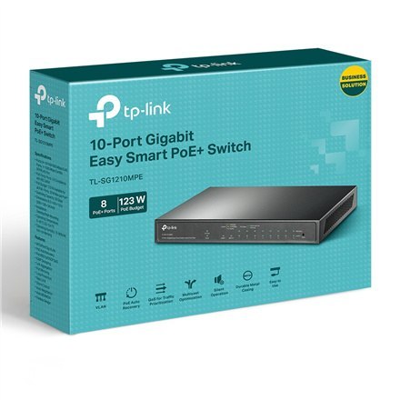 TP-LINK | 10-portowy przełącznik Gigabit Easy Smart z 8 portami PoE+ | TL-SG1210MPE | Zarządzany przez sieć | Desktop | Ilość po