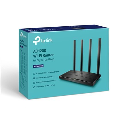 TP-LINK | AC1200 Wireless Gigabit Router | Archer C6U | 802.11ac | 300+867 Mbit/s | 10/100/1000 Mbit/s | Ethernet LAN (RJ-45) po