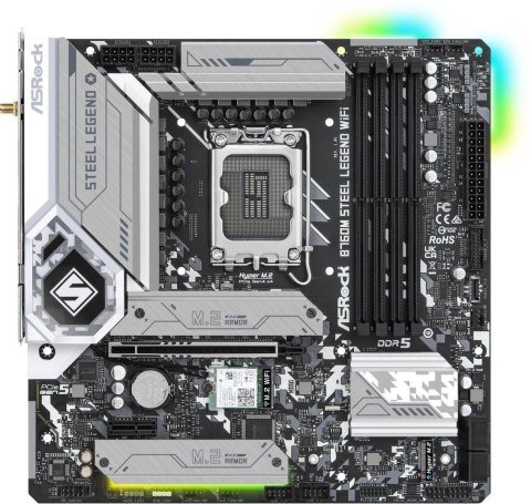 ASRock | B760M Steel Legend WiFi | Rodzina procesora Intel | Gniazdo procesora LGA1700 | DDR5 DIMM | Sloty pamięci 4 | Obsługiwa