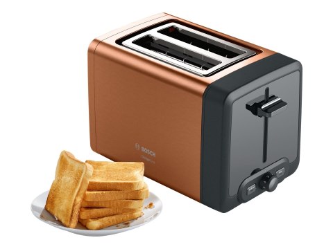 Bosch | DesignLine Toaster | TAT4P429 | Power 970 W | Number of slots 2 | Housing material Stainless Steel | Copper/Black