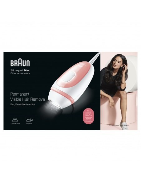 Braun | PL1000 Silk-expert Mini IPL | Depilator | Czas pracy (maks.) min | Żywotność żarówki (błyski) 300.000 | Liczba poziomów