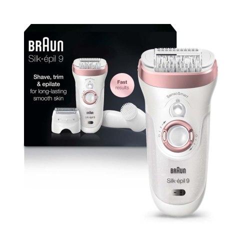 Braun | Silk·épil 9 Epilator | SES 9880 | Operating time (max) 50 min | Number of power levels 2 | Wet & Dry | White/Rose Gold