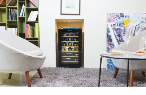 Chłodziarka do wina Candy | CWCEL 210/NF | Klasa efektywności energetycznej G | Wolnostojąca | Pojemność 21 butelek | Czarny