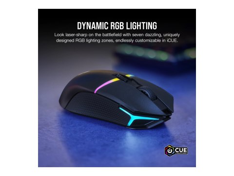 Corsair | Mysz dla graczy | NIGHTSABRE RGB | Bezprzewodowa | Bluetooth, 2,4 GHz | Czarna