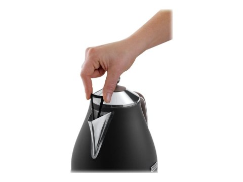 Delonghi | Icona Vintage | KBOV2001BK | Czajnik standardowy | 2000 W | 1,7 L | Stal nierdzewna | Podstawa obrotowa 360° | Czarny