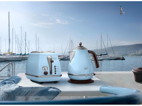 Delonghi Kettle KBOV 2001.AZ Standard 2000 W 1.7 L Stainless steel 360° rotational base Azure