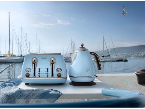 Delonghi Kettle KBOV 2001.AZ Standard 2000 W 1.7 L Stainless steel 360° rotational base Azure