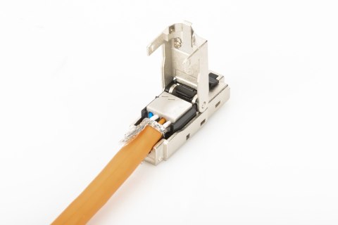 Digitus | Wtyk końcowy CAT 6A, STP z osłoną przeciwpyłową, zabezpieczenie przed zginaniem | DN-93631