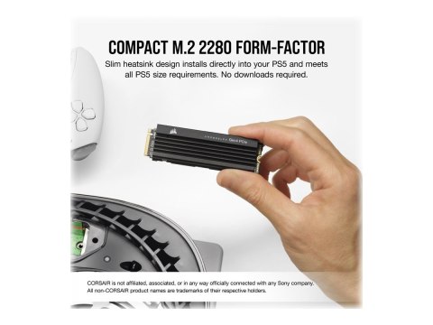 Dysk SSD Corsair MP600 PRO LPX 2000 GB M.2 NVMe Gen 4.0 x 4 - 7100 MB/s odczyt, 6800 MB/s zapis