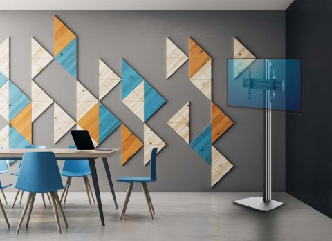 EDBAK | Stojak pod ekran płaski 40-75" | Stojak na podłogę | STDV100 | Regulacja wysokości, Nachylenie | Czarny