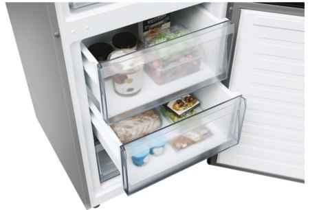 Lodówka Candy | CNCQ2T618EX | Klasa efektywności energetycznej E | Wolnostojąca | Kombi | Wysokość 185 cm | System No Frost | Po