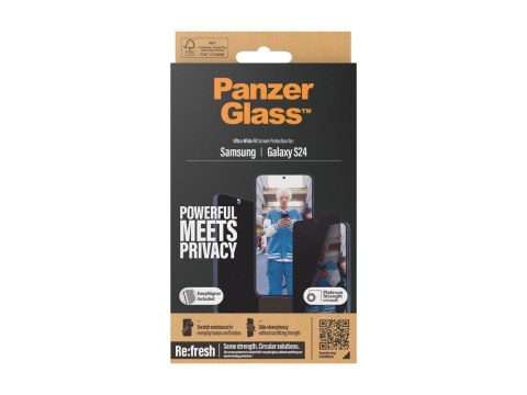 Ochronne szkło hartowane Samsung Galaxy S24 Transparentny - Czarny, Wytrzymałe, dobrej jakości, Idealnie dopasowane do ekranu. P