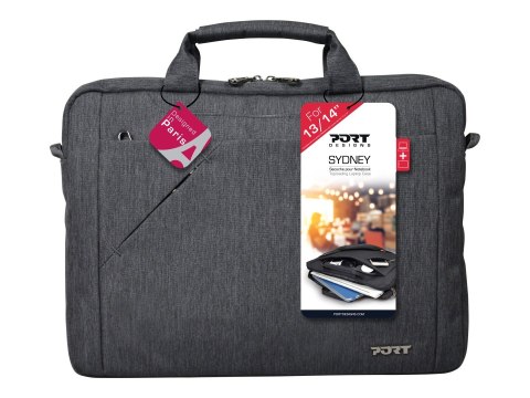 PORT DESIGNS | Sydney | Fits up to size 14 " | Messenger - Briefcase | Grey | Shoulder strap