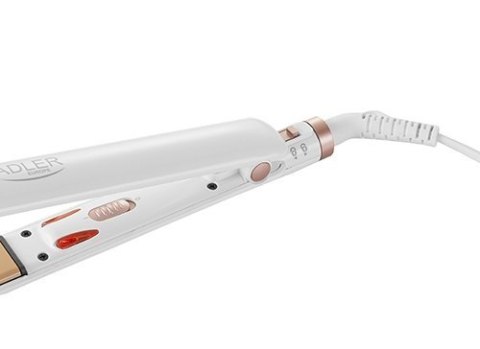 Prostownica do włosów AD 2317 marki Adler z ceramicznym systemem grzewczym, wyświetlaczem, regulacją temperatury od min. °C do